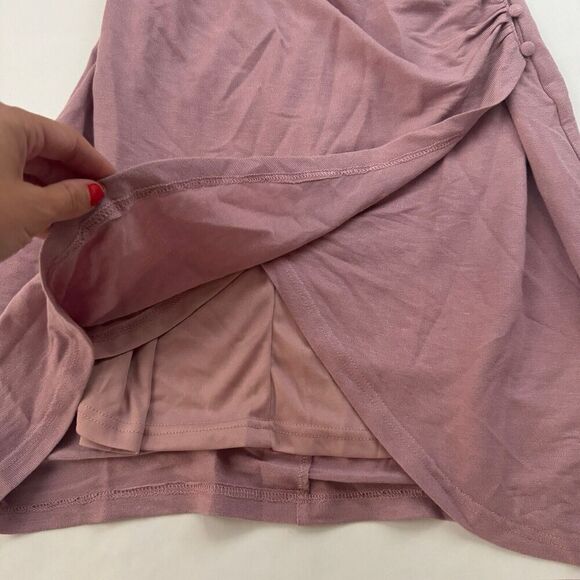 NWT Listicle Pink Wrap Front Mini Dress Size M Ruched Buttons Adjustable Straps - Picture 6 of 11